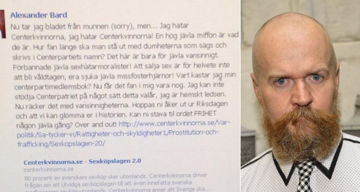 Andreas Eriksson, Alexander Bard, Centerpartiet, Facebook, Piratpartiet